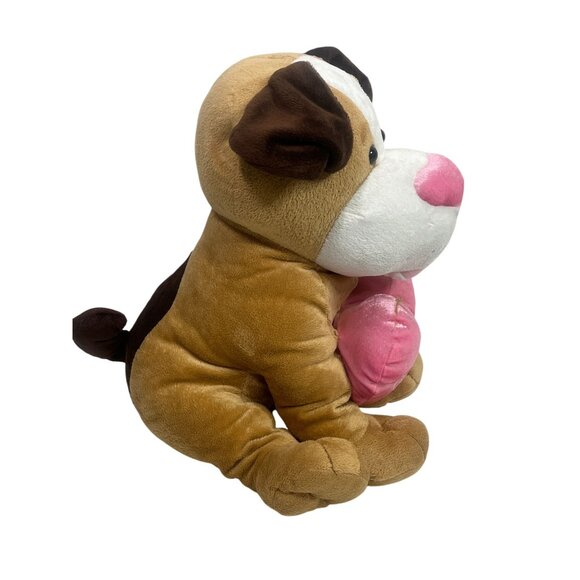 Valentine’s Day Puppy Plush Tan & Pink Heart Dog 15” - Picture 8 of 13